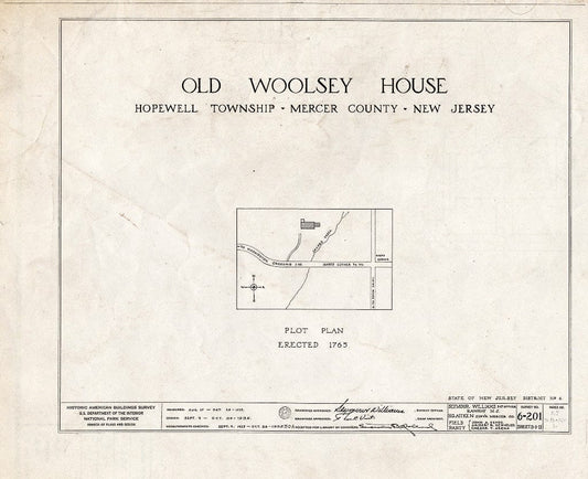 Blueprint HABS NJ,11-Pent.V,1- (Sheet 0 of 11) - Jeremiah M. Woolsey House, Pennington, Mercer County, NJ