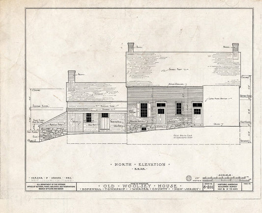 Blueprint HABS NJ,11-Pent.V,1- (Sheet 4 of 11) - Jeremiah M. Woolsey House, Pennington, Mercer County, NJ