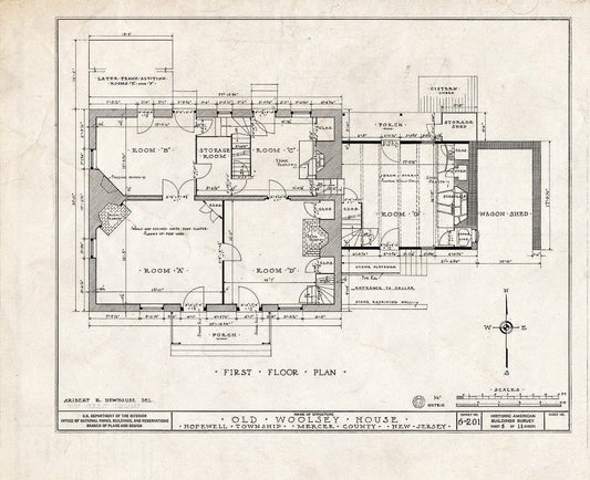 Blueprint HABS NJ,11-Pent.V,1- (Sheet 6 of 11) - Jeremiah M. Woolsey House, Pennington, Mercer County, NJ