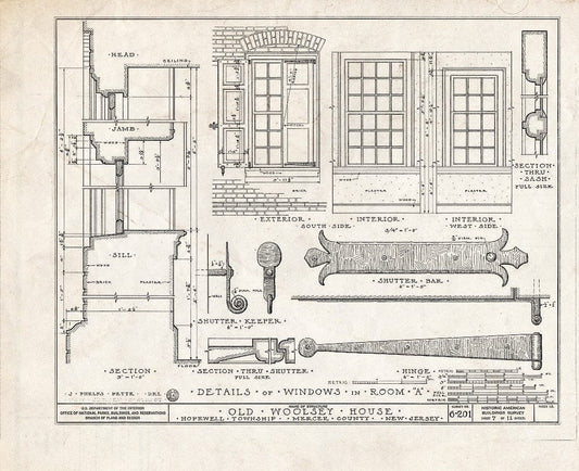Blueprint HABS NJ,11-Pent.V,1- (Sheet 7 of 11) - Jeremiah M. Woolsey House, Pennington, Mercer County, NJ