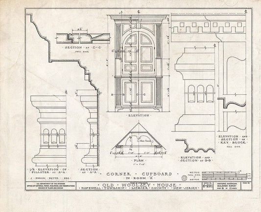 Blueprint HABS NJ,11-Pent.V,1- (Sheet 8 of 11) - Jeremiah M. Woolsey House, Pennington, Mercer County, NJ