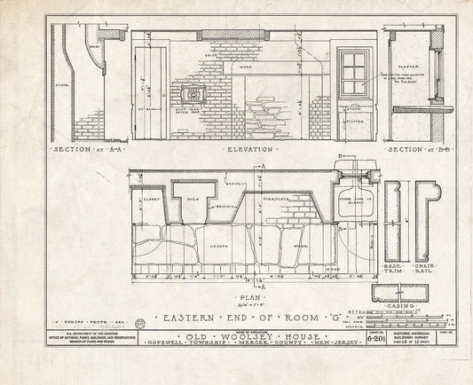 Blueprint HABS NJ,11-Pent.V,1- (Sheet 10 of 11) - Jeremiah M. Woolsey House, Pennington, Mercer County, NJ