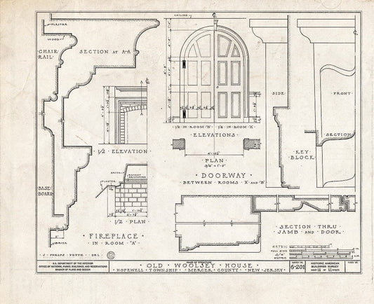 Blueprint HABS NJ,11-Pent.V,1- (Sheet 11 of 11) - Jeremiah M. Woolsey House, Pennington, Mercer County, NJ