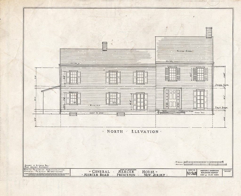 Blueprint HABS NJ,11-Print,9- (Sheet 4 of 15) - General Mercer House, Mercer Road, Princeton, Mercer County, NJ