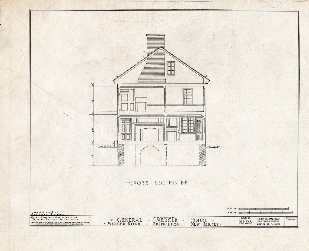 Blueprint HABS NJ,11-Print,9- (Sheet 8 of 15) - General Mercer House, Mercer Road, Princeton, Mercer County, NJ
