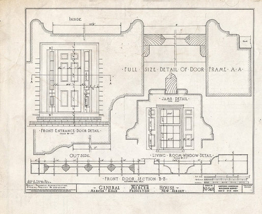 Blueprint HABS NJ,11-Print,9- (Sheet 9 of 15) - General Mercer House, Mercer Road, Princeton, Mercer County, NJ