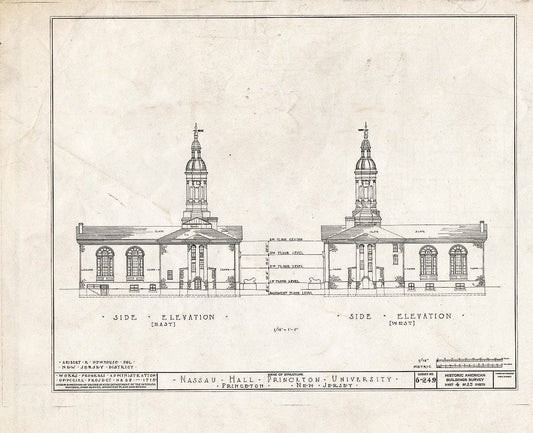 Blueprint HABS NJ,11-Print,4B- (Sheet 4 of 25) - Nassau Hall, Nassau Street, Princeton, Mercer County, NJ