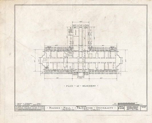Blueprint HABS NJ,11-Print,4B- (Sheet 5 of 25) - Nassau Hall, Nassau Street, Princeton, Mercer County, NJ