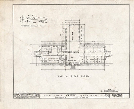 Blueprint HABS NJ,11-Print,4B- (Sheet 6 of 25) - Nassau Hall, Nassau Street, Princeton, Mercer County, NJ