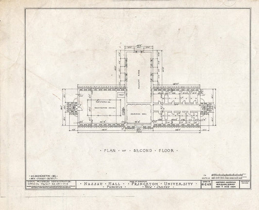 Blueprint HABS NJ,11-Print,4B- (Sheet 7 of 25) - Nassau Hall, Nassau Street, Princeton, Mercer County, NJ