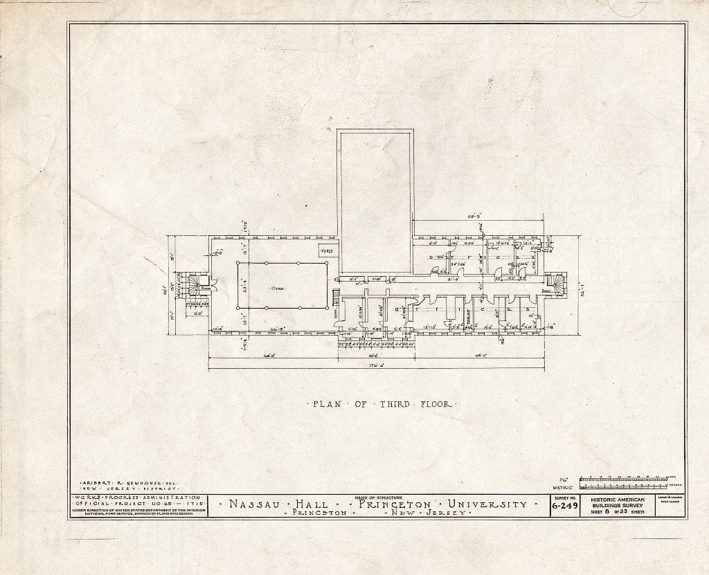Blueprint HABS NJ,11-Print,4B- (Sheet 8 of 25) - Nassau Hall, Nassau Street, Princeton, Mercer County, NJ