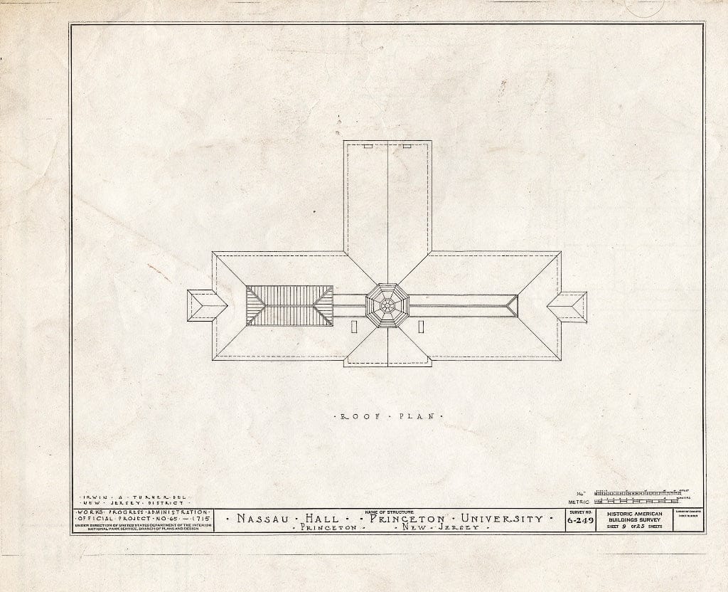 Blueprint HABS NJ,11-Print,4B- (Sheet 9 of 25) - Nassau Hall, Nassau Street, Princeton, Mercer County, NJ