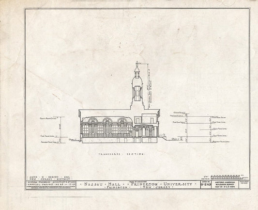 Blueprint HABS NJ,11-Print,4B- (Sheet 10 of 25) - Nassau Hall, Nassau Street, Princeton, Mercer County, NJ