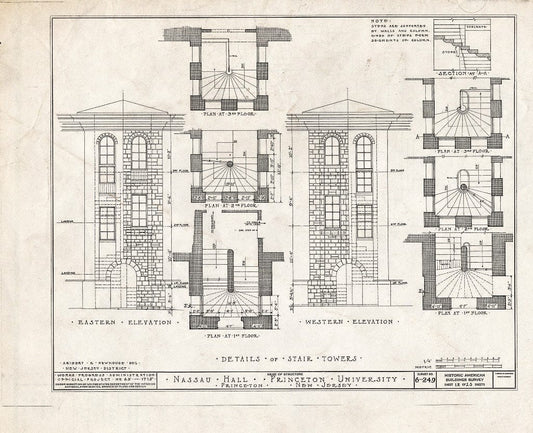 Blueprint HABS NJ,11-Print,4B- (Sheet 12 of 25) - Nassau Hall, Nassau Street, Princeton, Mercer County, NJ