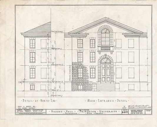 Blueprint HABS NJ,11-Print,4B- (Sheet 13 of 25) - Nassau Hall, Nassau Street, Princeton, Mercer County, NJ