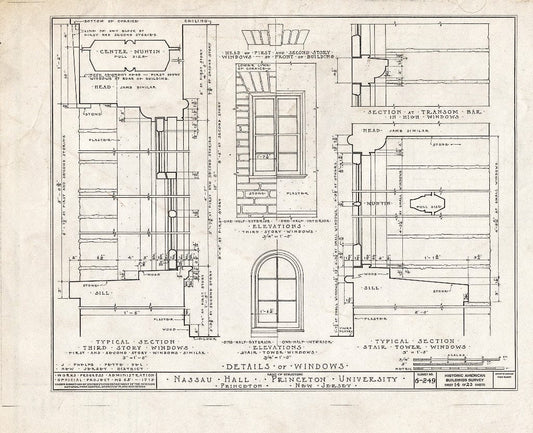 Blueprint HABS NJ,11-Print,4B- (Sheet 14 of 25) - Nassau Hall, Nassau Street, Princeton, Mercer County, NJ