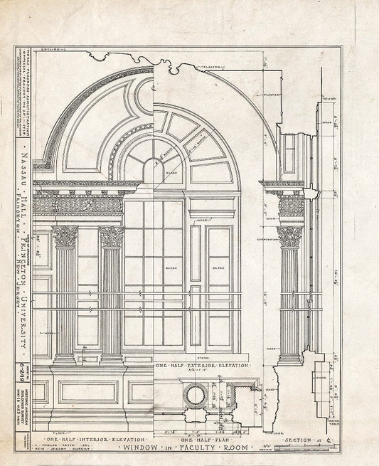 Blueprint HABS NJ,11-Print,4B- (Sheet 16 of 25) - Nassau Hall, Nassau Street, Princeton, Mercer County, NJ