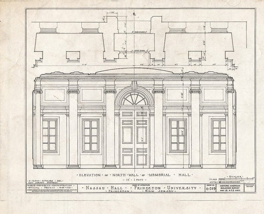 Blueprint HABS NJ,11-Print,4B- (Sheet 18 of 25) - Nassau Hall, Nassau Street, Princeton, Mercer County, NJ