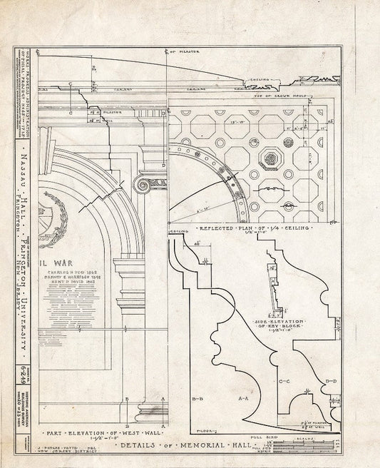 Blueprint HABS NJ,11-Print,4B- (Sheet 20 of 25) - Nassau Hall, Nassau Street, Princeton, Mercer County, NJ