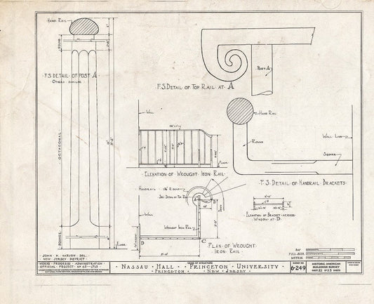 Blueprint HABS NJ,11-Print,4B- (Sheet 21 of 25) - Nassau Hall, Nassau Street, Princeton, Mercer County, NJ