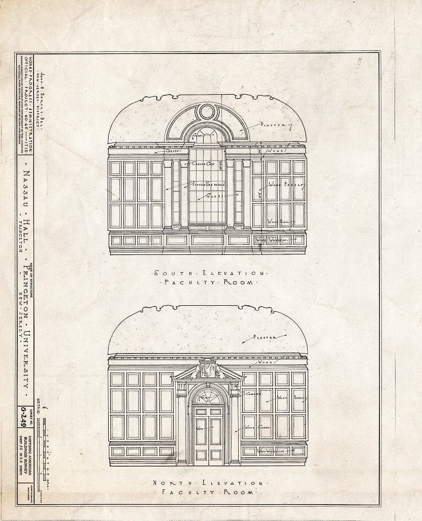 Blueprint HABS NJ,11-Print,4B- (Sheet 23 of 25) - Nassau Hall, Nassau Street, Princeton, Mercer County, NJ