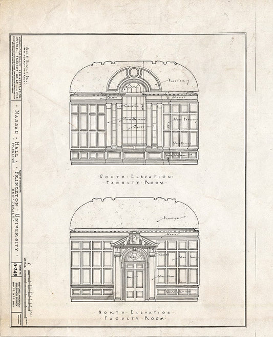 Blueprint HABS NJ,11-Print,4B- (Sheet 23 of 25) - Nassau Hall, Nassau Street, Princeton, Mercer County, NJ