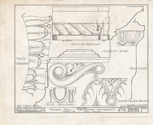 Blueprint HABS NJ,11-Print,4B- (Sheet 25 of 25) - Nassau Hall, Nassau Street, Princeton, Mercer County, NJ