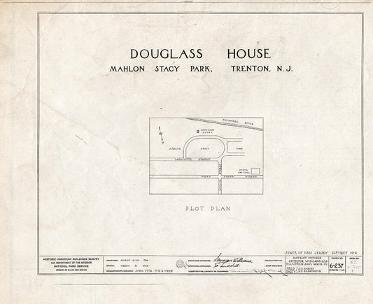 Blueprint HABS NJ,11-Tret,8- (Sheet 0 of 5) - Bright-Douglass House, Mahlon Stacy Park, Trenton, Mercer County, NJ