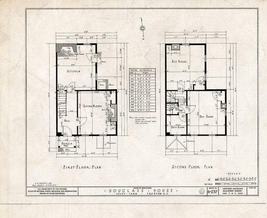 Blueprint HABS NJ,11-Tret,8- (Sheet 3 of 5) - Bright-Douglass House, Mahlon Stacy Park, Trenton, Mercer County, NJ