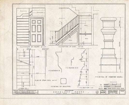 Blueprint HABS NJ,11-Tret,8- (Sheet 4 of 5) - Bright-Douglass House, Mahlon Stacy Park, Trenton, Mercer County, NJ
