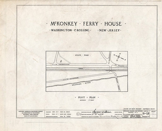 Blueprint HABS NJ,11-WASHC,1- (Sheet 0 of 7) - Johnson-McKonkey Ferry House, Washington Crossing, Mercer County, NJ