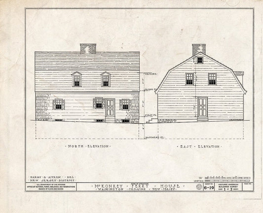 Blueprint HABS NJ,11-WASHC,1- (Sheet 1 of 7) - Johnson-McKonkey Ferry House, Washington Crossing, Mercer County, NJ