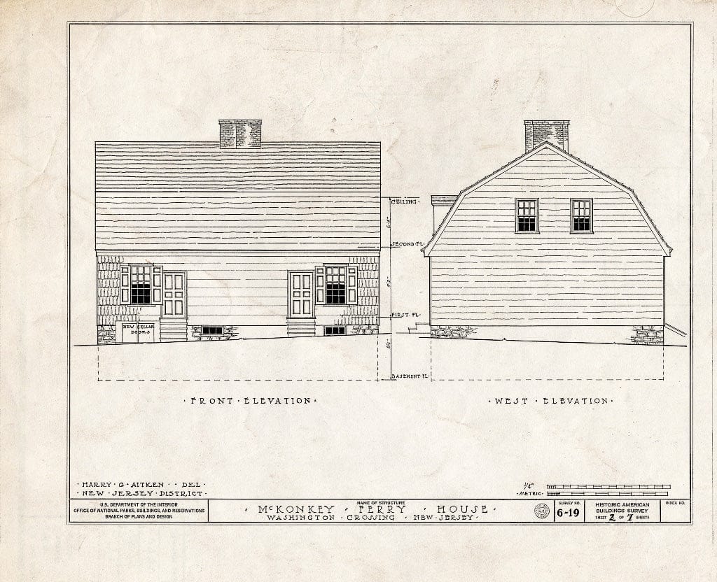 Blueprint HABS NJ,11-WASHC,1- (Sheet 2 of 7) - Johnson-McKonkey Ferry House, Washington Crossing, Mercer County, NJ