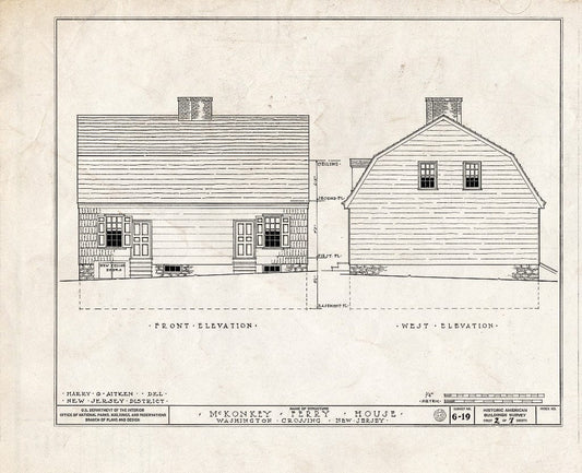 Blueprint HABS NJ,11-WASHC,1- (Sheet 2 of 7) - Johnson-McKonkey Ferry House, Washington Crossing, Mercer County, NJ