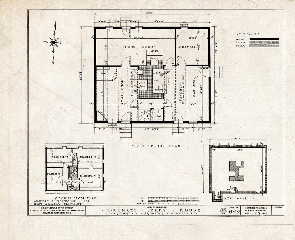 Blueprint HABS NJ,11-WASHC,1- (Sheet 3 of 7) - Johnson-McKonkey Ferry House, Washington Crossing, Mercer County, NJ