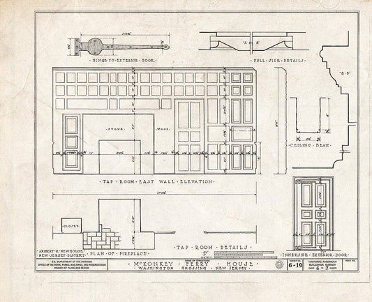 Blueprint HABS NJ,11-WASHC,1- (Sheet 4 of 7) - Johnson-McKonkey Ferry House, Washington Crossing, Mercer County, NJ
