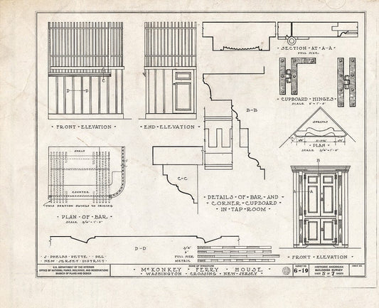 Blueprint HABS NJ,11-WASHC,1- (Sheet 5 of 7) - Johnson-McKonkey Ferry House, Washington Crossing, Mercer County, NJ