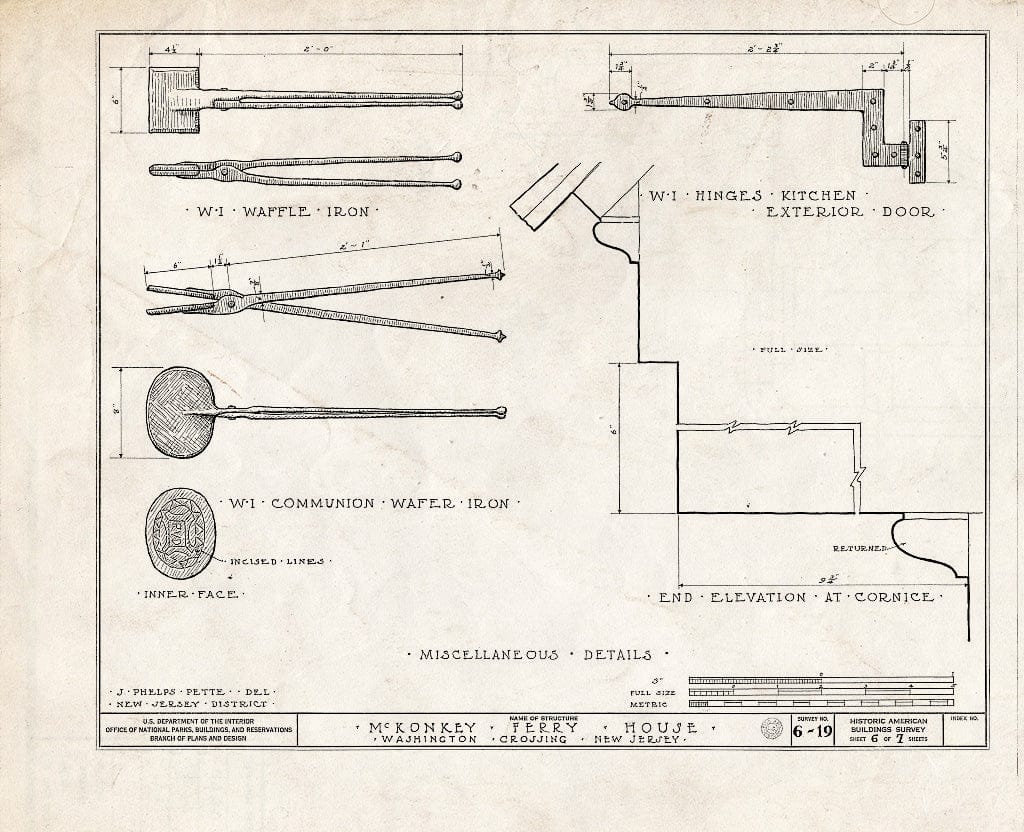 Blueprint HABS NJ,11-WASHC,1- (Sheet 6 of 7) - Johnson-McKonkey Ferry House, Washington Crossing, Mercer County, NJ