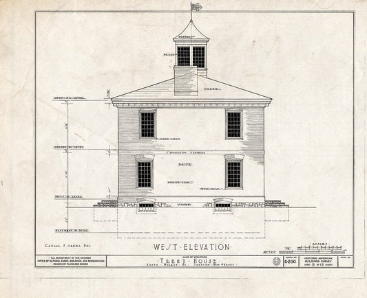 Blueprint HABS NJ,11-Tret,6- (Sheet 5 of 19) - Trent House, 15 Market Street (Changed from 539 South Warren Street), Trenton, Mercer County, NJ