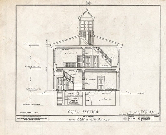 Blueprint HABS NJ,11-Tret,6- (Sheet 6 of 19) - Trent House, 15 Market Street (Changed from 539 South Warren Street), Trenton, Mercer County, NJ