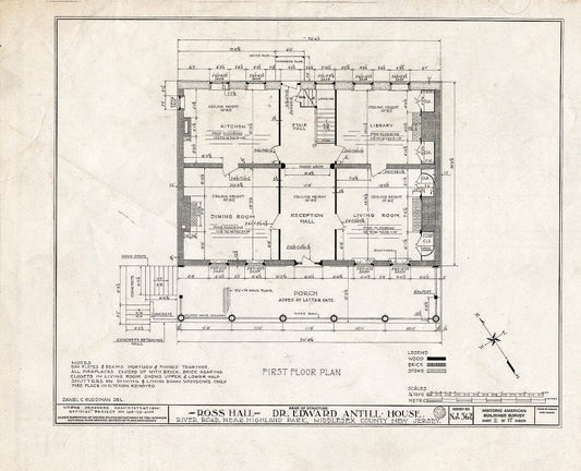 Blueprint HABS NJ,12-HILPA.V,1- (Sheet 2 of 17) - Dr. Antill House, River Road, Highland Park, Middlesex County, NJ