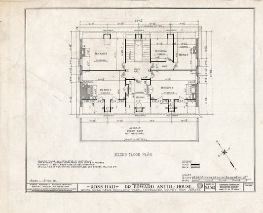 Blueprint HABS NJ,12-HILPA.V,1- (Sheet 3 of 17) - Dr. Antill House, River Road, Highland Park, Middlesex County, NJ