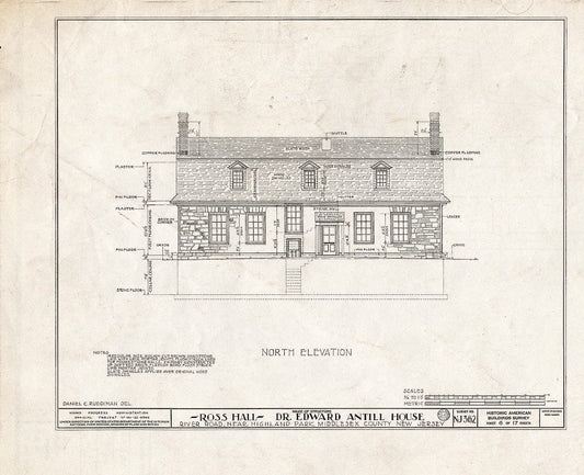 Blueprint HABS NJ,12-HILPA.V,1- (Sheet 6 of 17) - Dr. Antill House, River Road, Highland Park, Middlesex County, NJ