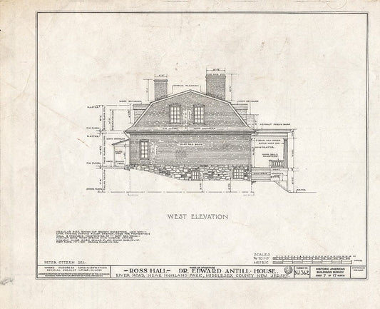 Blueprint HABS NJ,12-HILPA.V,1- (Sheet 7 of 17) - Dr. Antill House, River Road, Highland Park, Middlesex County, NJ