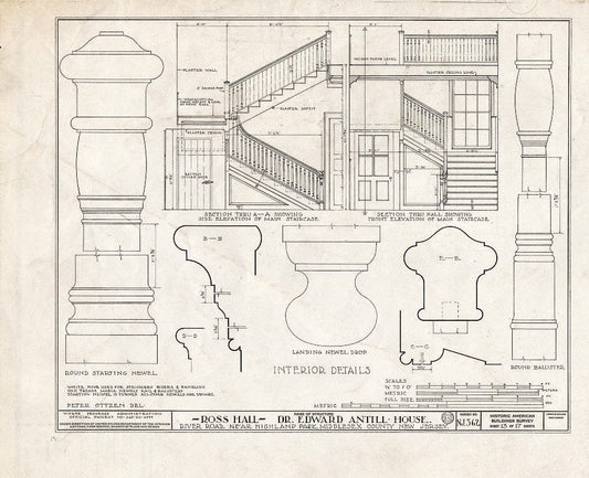 Blueprint HABS NJ,12-HILPA.V,1- (Sheet 13 of 17) - Dr. Antill House, River Road, Highland Park, Middlesex County, NJ