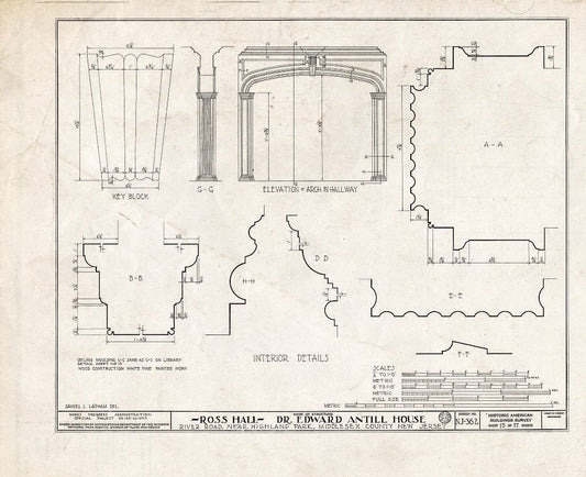 Blueprint HABS NJ,12-HILPA.V,1- (Sheet 15 of 17) - Dr. Antill House, River Road, Highland Park, Middlesex County, NJ