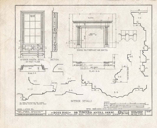 Blueprint HABS NJ,12-HILPA.V,1- (Sheet 16 of 17) - Dr. Antill House, River Road, Highland Park, Middlesex County, NJ