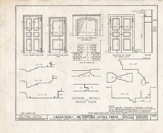 Blueprint HABS NJ,12-HILPA.V,1- (Sheet 17 of 17) - Dr. Antill House, River Road, Highland Park, Middlesex County, NJ