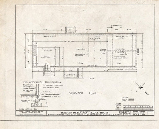 Blueprint HABS NJ,12-METU,2- (Sheet 1 of 7) - Borough Improvement League House, 491 Middlesex Avenue, Metuchen, Middlesex County, NJ