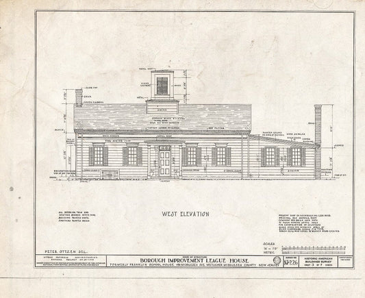 Blueprint HABS NJ,12-METU,2- (Sheet 3 of 7) - Borough Improvement League House, 491 Middlesex Avenue, Metuchen, Middlesex County, NJ